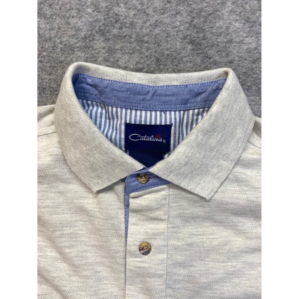 Catalina Polo Shirt Men's Size Large Gray Pique Cotton Short Sleeve NWT - Picture 7 of 10
